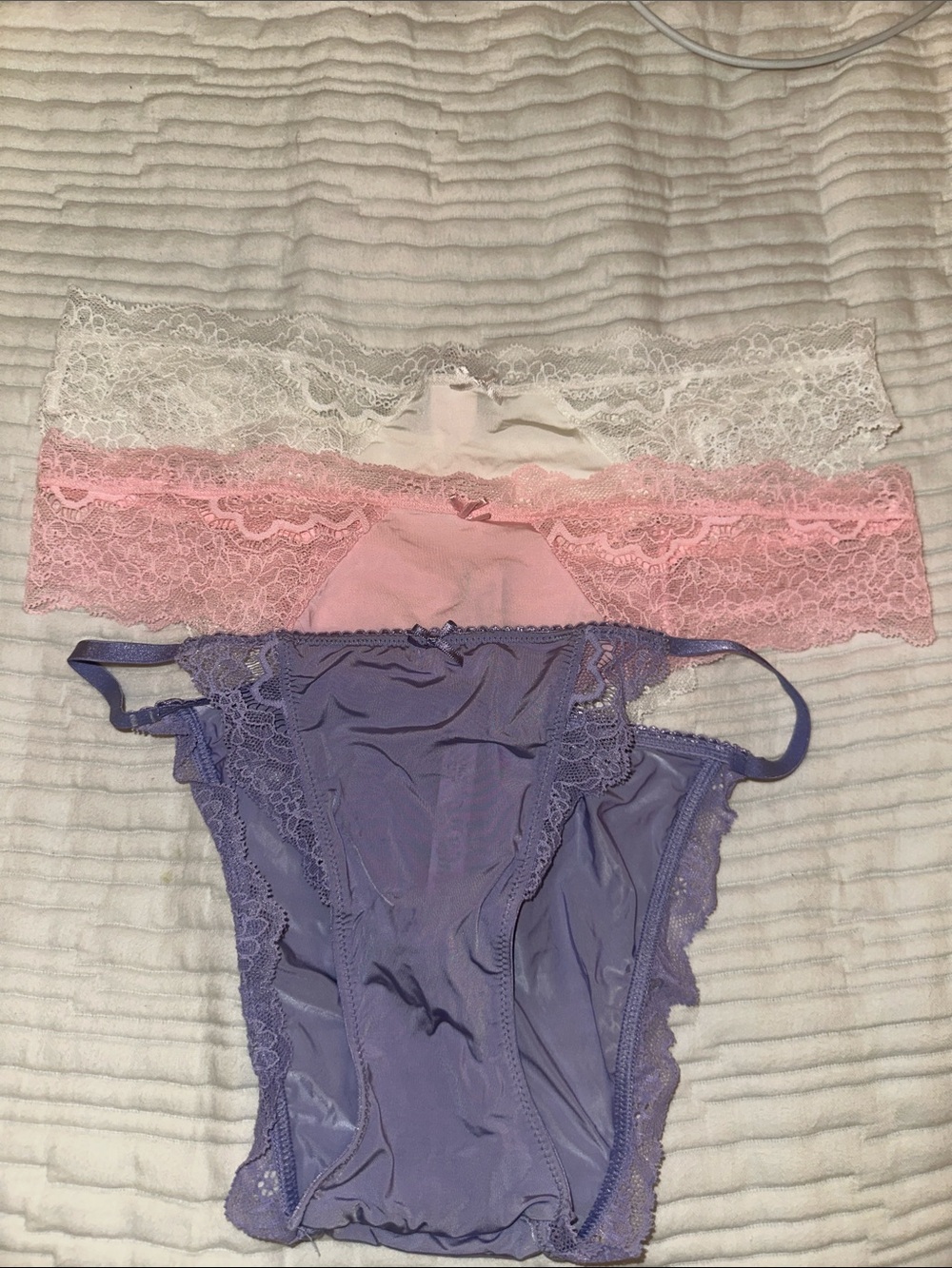 Victoria's Secret Lace Trio - White, Pink & Purple